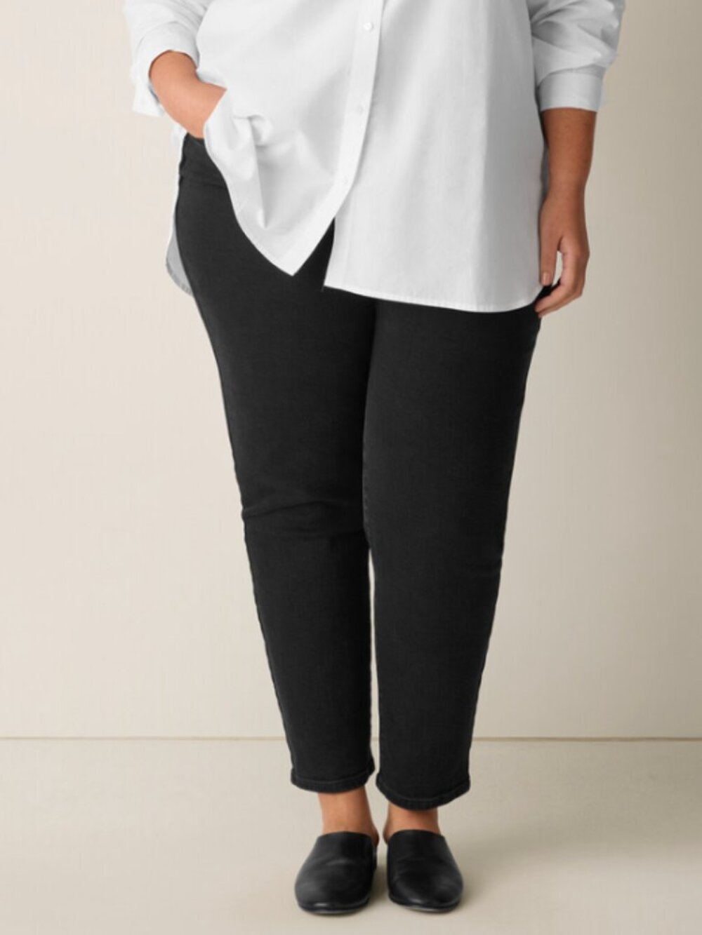 NWT - Black Ankle Jean by Eileen Fisher